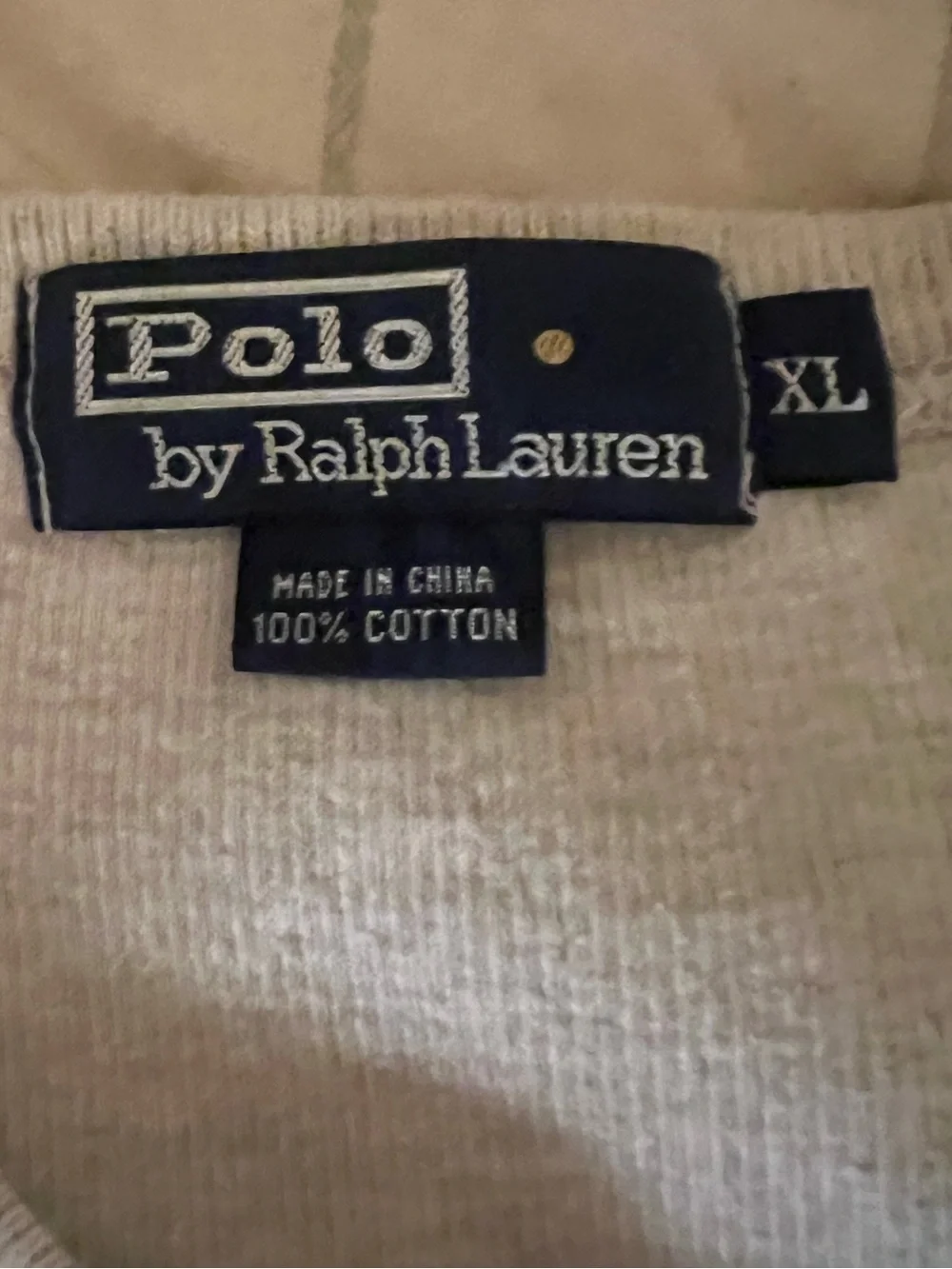 Polo by Ralph Lauren Cream V-Neck Sweater Size XLarge